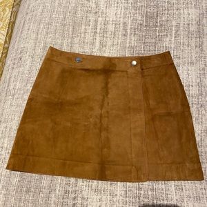 Theory suede mini skirt in brown